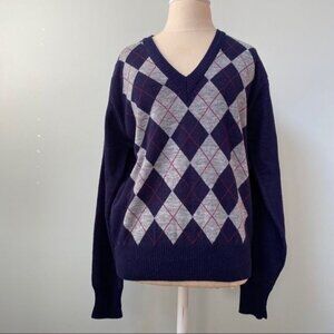 Vintage Kingsport Argyle Mens Sweater Medium